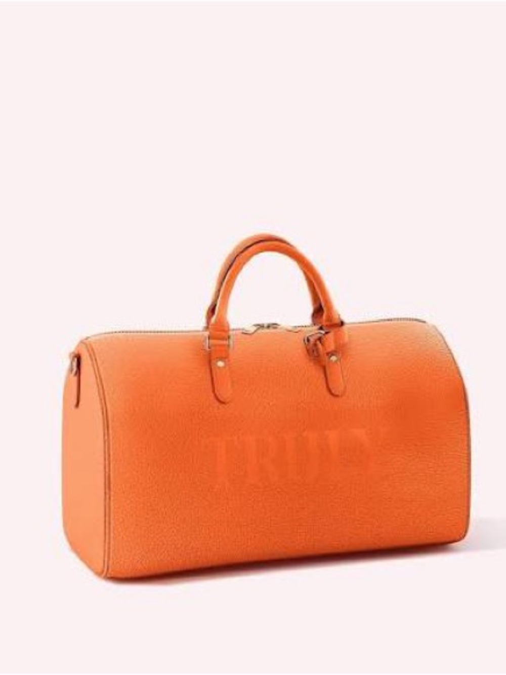 TRULY Orange Leather Travel Weekender Bag NWT